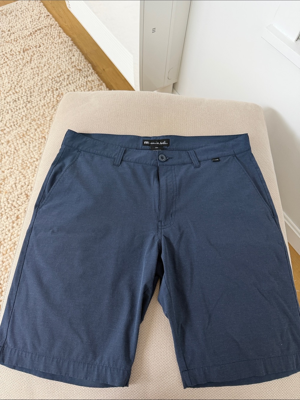 Travis Mathew Men's Navy Performance Flat Front Shorts